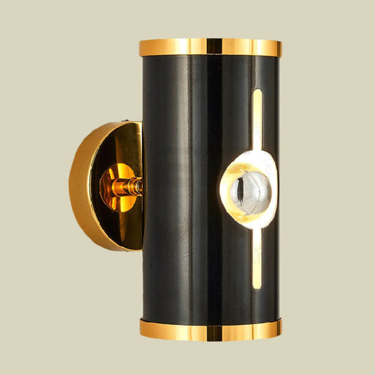 Black Finish Cylinder Sconce Lighting Modernist 1 Head Metal Up and Down Wall Mounted Lamp Clearhalo 'Modern wall lights' 'Modern' 'Wall Lamps & Sconces' 'Wall Lights' Lighting' 702657