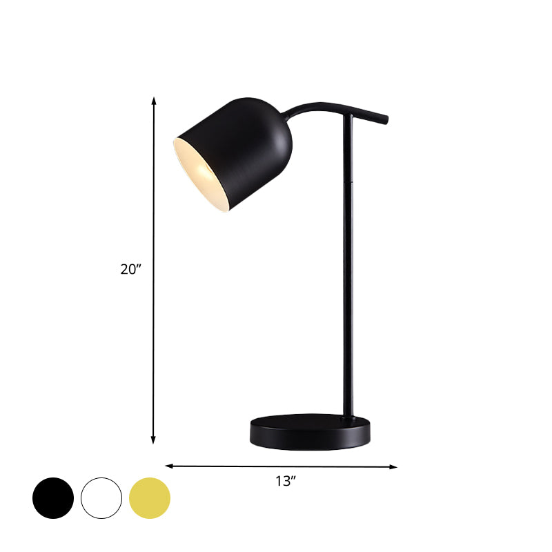 White/Black/Yellow Finish Bell Desk Lighting Macaron LED Metallic Reading Book Light for Bedside Clearhalo 'Lamps' 'Table Lamps' Lighting' 702696