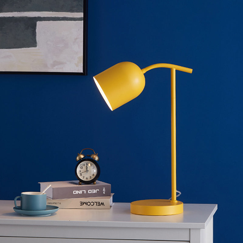 White/Black/Yellow Finish Bell Desk Lighting Macaron LED Metallic Reading Book Light for Bedside Yellow Clearhalo 'Lamps' 'Table Lamps' Lighting' 702700