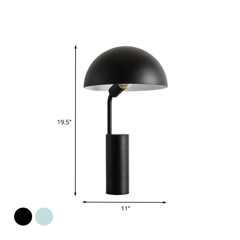 Iron Domed Desk Lighting Macaron 1 Light Black/Light Green Finish Table Lamp with Adjustable Design Clearhalo 'Lamps' 'Table Lamps' Lighting' 702717