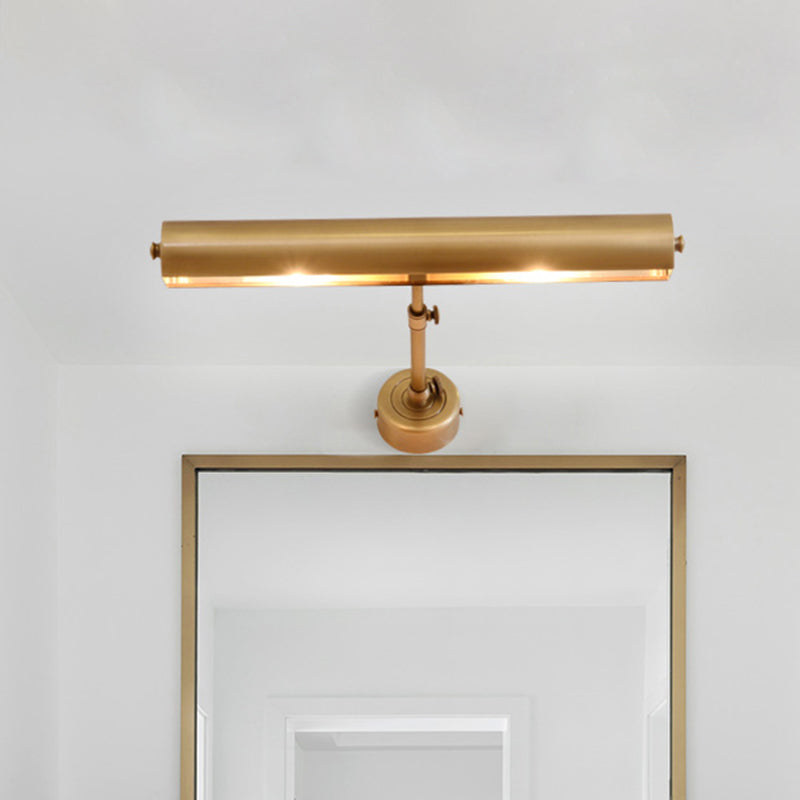 Tubular Bathroom Vanity Wall Mount Light Metallic 2 Lights Minimalist Sconce Lamp Fixture in Brass Clearhalo 'Cast Iron' 'Glass' 'Industrial' 'Modern wall lights' 'Modern' 'Tiffany' 'Traditional wall lights' 'Vanity Lights' 'Wall Lights' Lighting' 702851