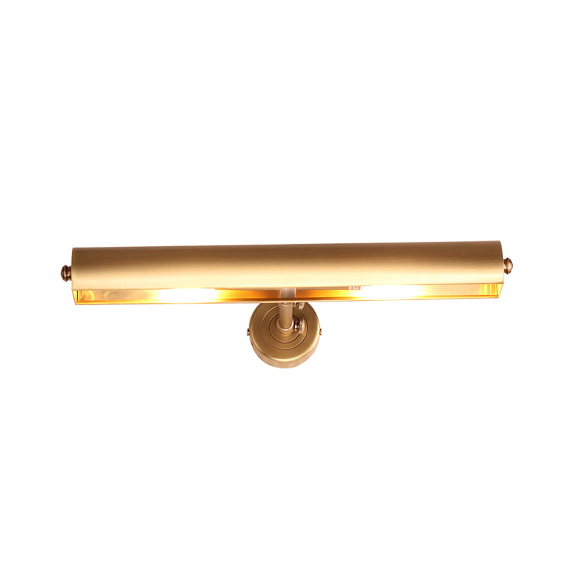 Tubular Bathroom Vanity Wall Mount Light Metallic 2 Lights Minimalist Sconce Lamp Fixture in Brass Clearhalo 'Cast Iron' 'Glass' 'Industrial' 'Modern wall lights' 'Modern' 'Tiffany' 'Traditional wall lights' 'Vanity Lights' 'Wall Lights' Lighting' 702852