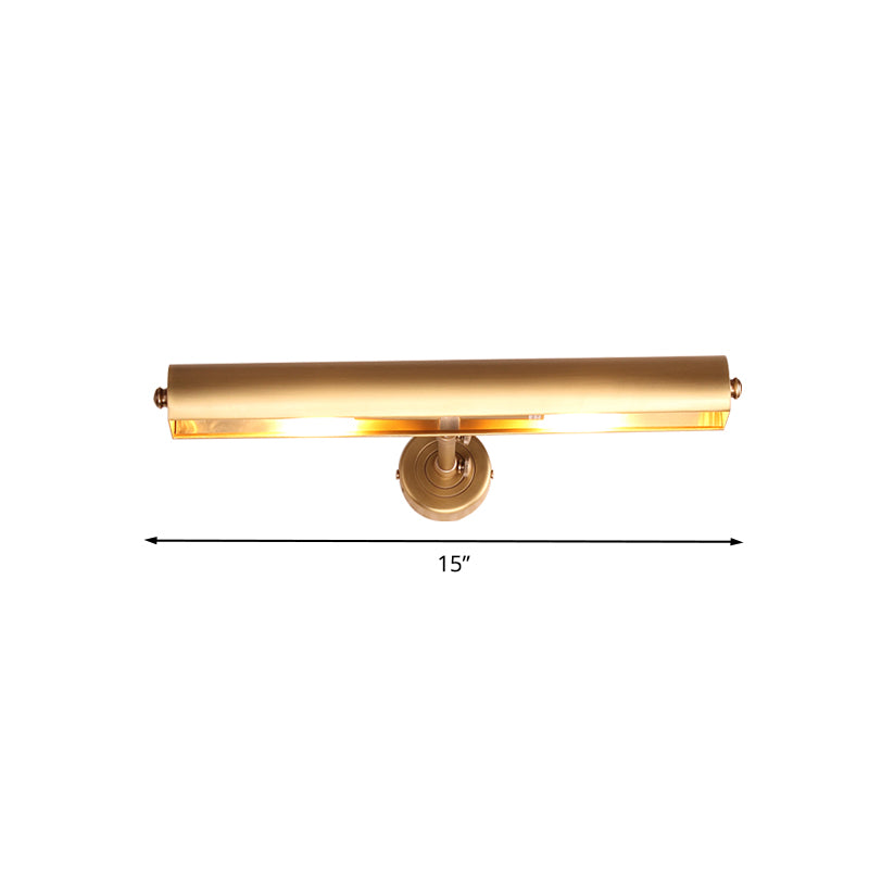 Tubular Bathroom Vanity Wall Mount Light Metallic 2 Lights Minimalist Sconce Lamp Fixture in Brass Clearhalo 'Cast Iron' 'Glass' 'Industrial' 'Modern wall lights' 'Modern' 'Tiffany' 'Traditional wall lights' 'Vanity Lights' 'Wall Lights' Lighting' 702854