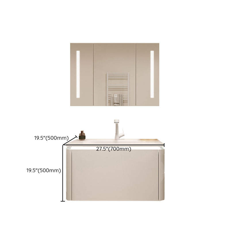 White Rectangular Vanity Single Sink Wall Mounted Wood Frame Bathroom Vanity with Mirror Clearhalo 'Bathroom Remodel & Bathroom Fixtures' 'Bathroom Vanities' 'bathroom_vanities' 'Home Improvement' 'home_improvement' 'home_improvement_bathroom_vanities' 7031347