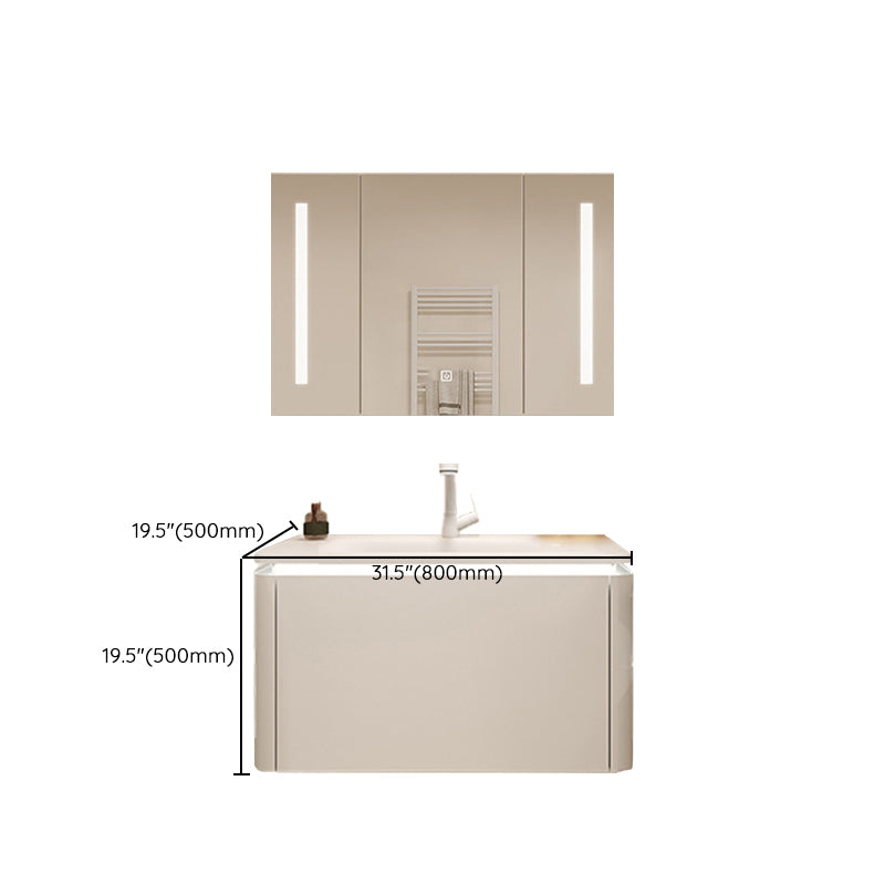 White Rectangular Vanity Single Sink Wall Mounted Wood Frame Bathroom Vanity with Mirror Clearhalo 'Bathroom Remodel & Bathroom Fixtures' 'Bathroom Vanities' 'bathroom_vanities' 'Home Improvement' 'home_improvement' 'home_improvement_bathroom_vanities' 7031348