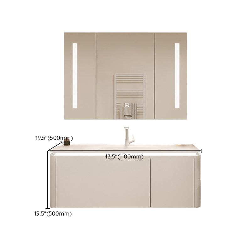 White Rectangular Vanity Single Sink Wall Mounted Wood Frame Bathroom Vanity with Mirror Clearhalo 'Bathroom Remodel & Bathroom Fixtures' 'Bathroom Vanities' 'bathroom_vanities' 'Home Improvement' 'home_improvement' 'home_improvement_bathroom_vanities' 7031351