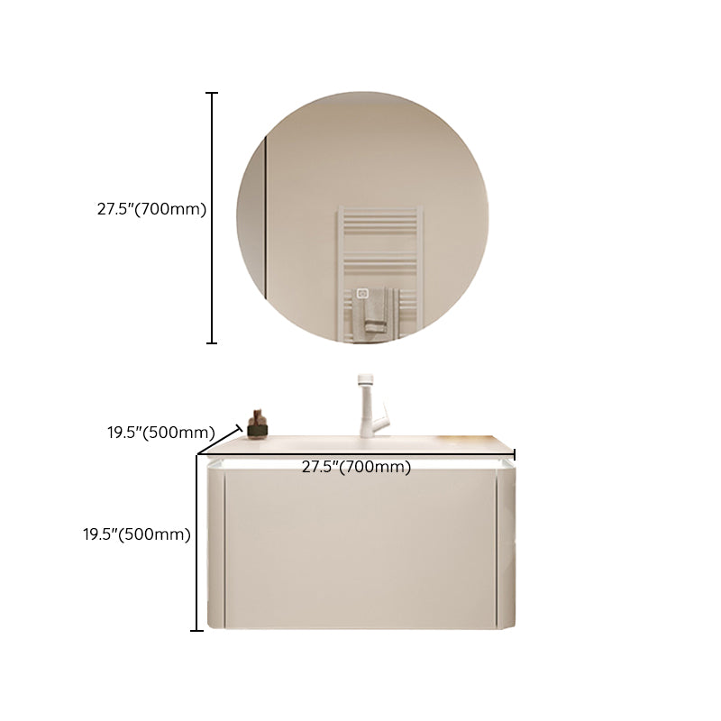 White Rectangular Vanity Single Sink Wall Mounted Wood Frame Bathroom Vanity with Mirror Clearhalo 'Bathroom Remodel & Bathroom Fixtures' 'Bathroom Vanities' 'bathroom_vanities' 'Home Improvement' 'home_improvement' 'home_improvement_bathroom_vanities' 7031353