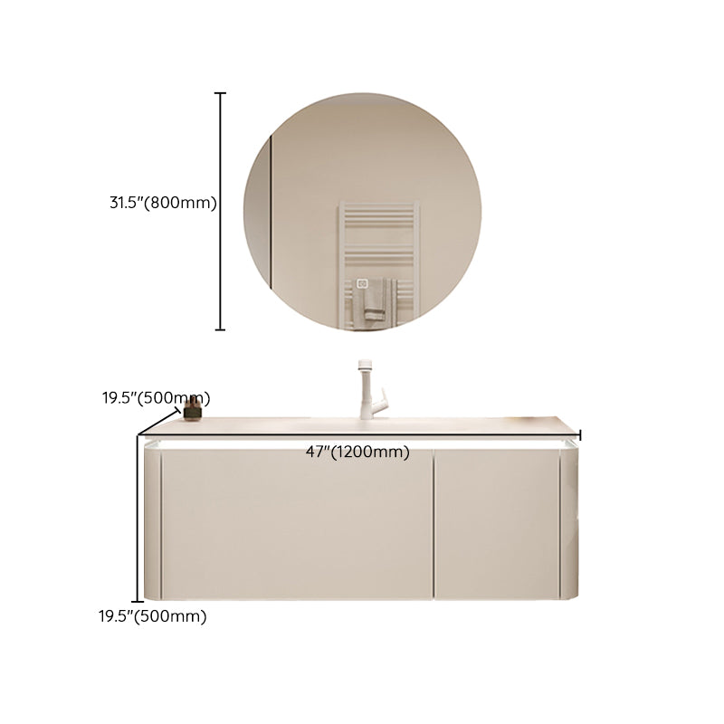 White Rectangular Vanity Single Sink Wall Mounted Wood Frame Bathroom Vanity with Mirror Clearhalo 'Bathroom Remodel & Bathroom Fixtures' 'Bathroom Vanities' 'bathroom_vanities' 'Home Improvement' 'home_improvement' 'home_improvement_bathroom_vanities' 7031358