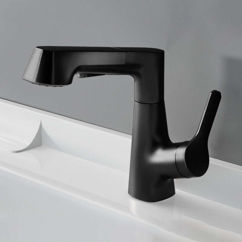 Lever Handles Lavatory Faucet Modern Vessel Sink Bathroom Faucet Negro Clearhalo 'bathroom_sink_faucets' 'Conjunta de Baño y Conjunta de Grifo' 'Coronamiento de Baño y Dispositivo de Baño' 'Grifo del lavabo del baño' 'Hogar' 'home_improvement' 'home_improvement_bathroom_sink_faucets' 'Mejoras para el hogar' 7031382