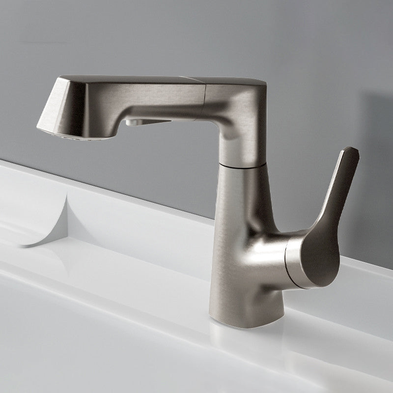 Lever Handles Lavatory Faucet Modern Vessel Sink Bathroom Faucet Gris Clearhalo 'bathroom_sink_faucets' 'Conjunta de Baño y Conjunta de Grifo' 'Coronamiento de Baño y Dispositivo de Baño' 'Grifo del lavabo del baño' 'Hogar' 'home_improvement' 'home_improvement_bathroom_sink_faucets' 'Mejoras para el hogar' 7031383