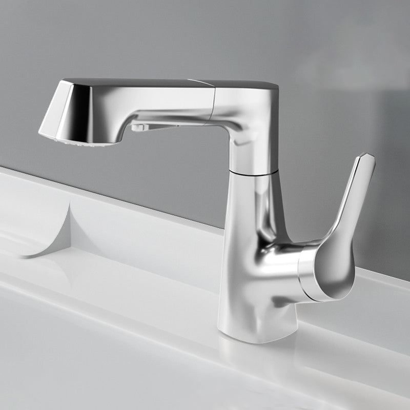 Lever Handles Lavatory Faucet Modern Vessel Sink Bathroom Faucet Plata Clearhalo 'bathroom_sink_faucets' 'Conjunta de Baño y Conjunta de Grifo' 'Coronamiento de Baño y Dispositivo de Baño' 'Grifo del lavabo del baño' 'Hogar' 'home_improvement' 'home_improvement_bathroom_sink_faucets' 'Mejoras para el hogar' 7031385