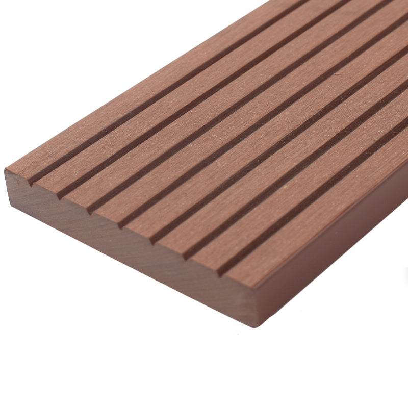 Outdoor Floor Patio Stripe Composite Wooden Water-resistant Deck Plank Rosewood Clearhalo 'Home Improvement' 'home_improvement' 'home_improvement_outdoor_deck_tiles_planks' 'Outdoor Deck Tiles & Planks' 'Outdoor Flooring & Tile' 'Outdoor Remodel' 'outdoor_deck_tiles_planks' 7031700