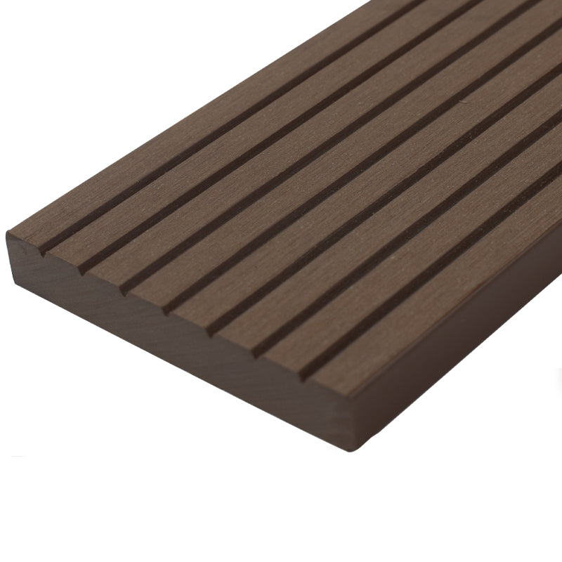 Outdoor Floor Patio Stripe Composite Wooden Water-resistant Deck Plank Dark Coffee Clearhalo 'Home Improvement' 'home_improvement' 'home_improvement_outdoor_deck_tiles_planks' 'Outdoor Deck Tiles & Planks' 'Outdoor Flooring & Tile' 'Outdoor Remodel' 'outdoor_deck_tiles_planks' 7031702
