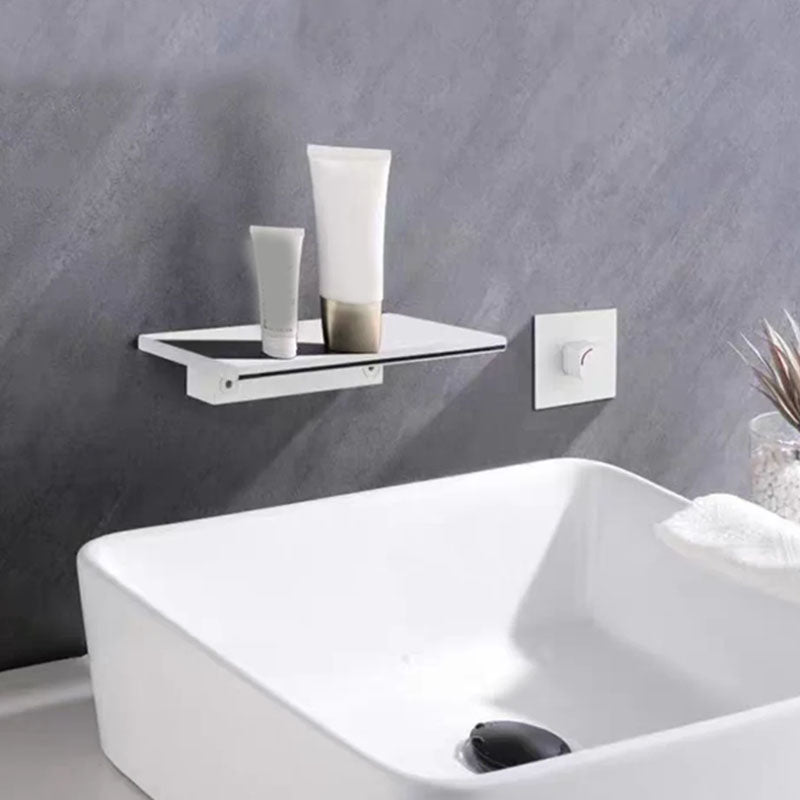 Wall Mounted Metal Freestanding Tub Filler Waterfall Freestanding Faucet White Hand Shower Not Included Clearhalo 'Bathroom Remodel & Bathroom Fixtures' 'Bathtub Faucets' 'bathtub_faucets' 'Home Improvement' 'home_improvement' 'home_improvement_bathtub_faucets' 7031717