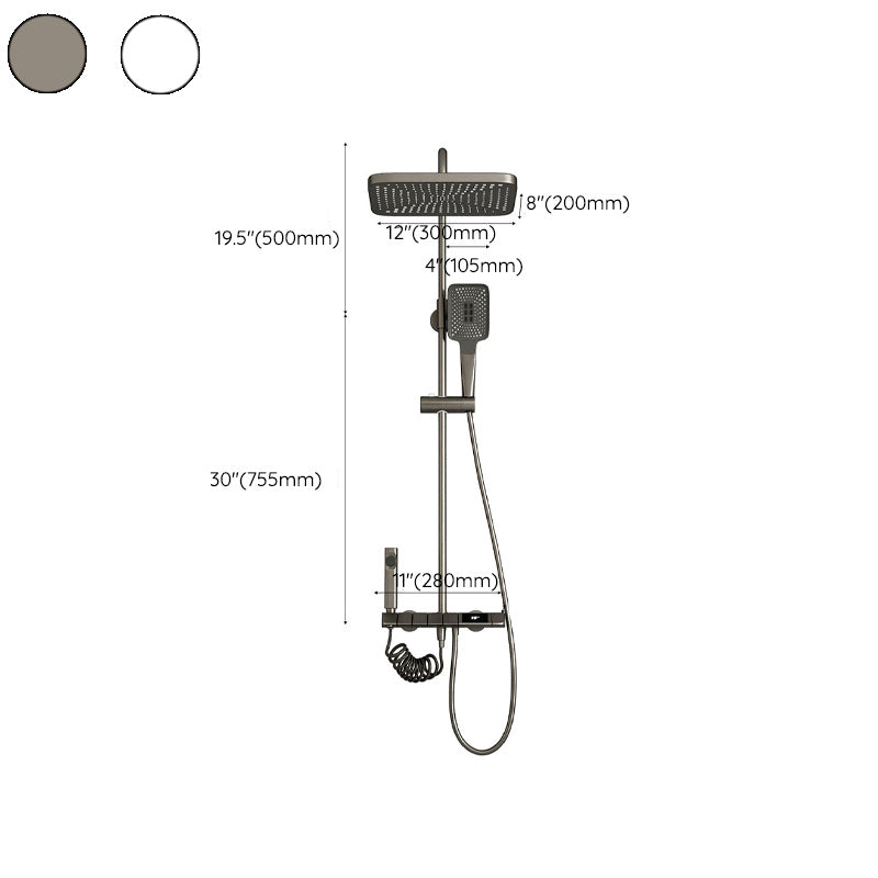 Adjustable Spray Pattern Shower System Brass Wall Mounted Shower Combo Clearhalo 'Bathroom Remodel & Bathroom Fixtures' 'Home Improvement' 'home_improvement' 'home_improvement_shower_faucets' 'Shower Faucets & Systems' 'shower_faucets' 'Showers & Bathtubs Plumbing' 'Showers & Bathtubs' 7031836