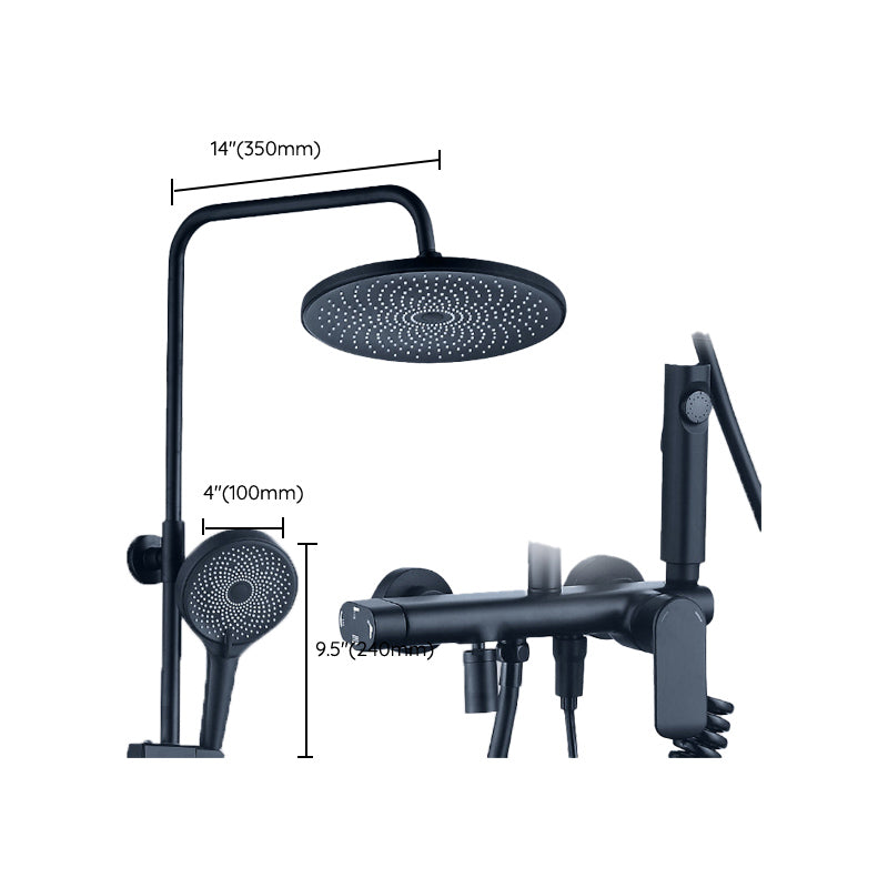 Adjustable Spray Pattern Shower System Valve Included Brass Wall Mounted Shower Combo Clearhalo 'Bathroom Remodel & Bathroom Fixtures' 'Home Improvement' 'home_improvement' 'home_improvement_shower_faucets' 'Shower Faucets & Systems' 'shower_faucets' 'Showers & Bathtubs Plumbing' 'Showers & Bathtubs' 7031908