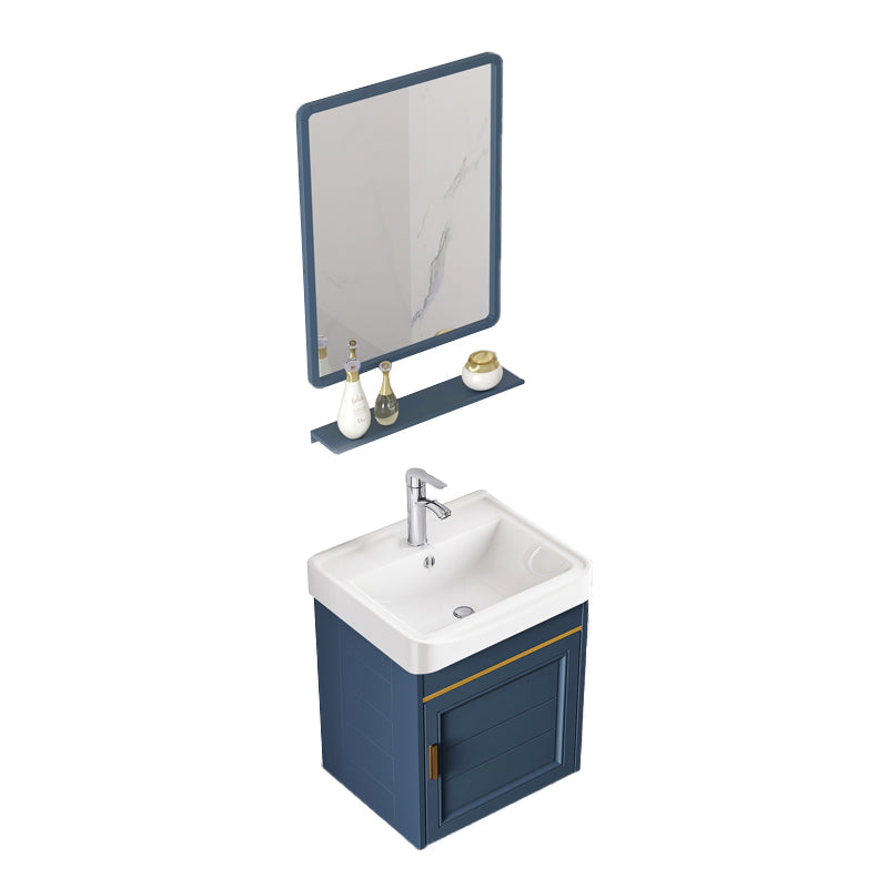 Bathroom Vanity Set Ceramic Sink Drawer Mirror Vanity with Faucet Vanity & Faucet & Mirrors 17"L x 14"W x 16"H None Clearhalo 'Bathroom Remodel & Bathroom Fixtures' 'Bathroom Vanities' 'bathroom_vanities' 'Home Improvement' 'home_improvement' 'home_improvement_bathroom_vanities' 7032064