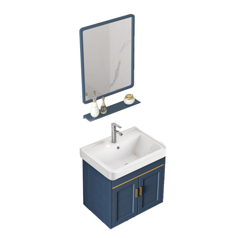 Bathroom Vanity Set Ceramic Sink Drawer Mirror Vanity with Faucet Vanity & Faucet & Mirrors 20"L x 14"W x 16"H None Clearhalo 'Bathroom Remodel & Bathroom Fixtures' 'Bathroom Vanities' 'bathroom_vanities' 'Home Improvement' 'home_improvement' 'home_improvement_bathroom_vanities' 7032065