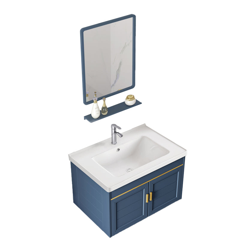 Bathroom Vanity Set Ceramic Sink Drawer Mirror Vanity with Faucet Vanity & Faucet & Mirrors None Clearhalo 'Bathroom Remodel & Bathroom Fixtures' 'Bathroom Vanities' 'bathroom_vanities' 'Home Improvement' 'home_improvement' 'home_improvement_bathroom_vanities' 7032067