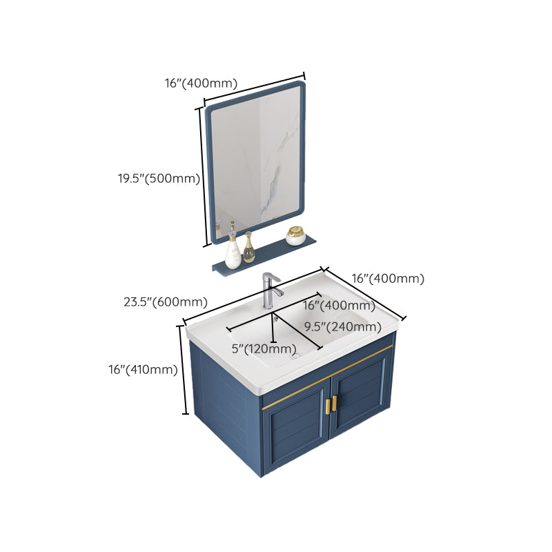 Bathroom Vanity Set Ceramic Sink Drawer Mirror Vanity with Faucet Clearhalo 'Bathroom Remodel & Bathroom Fixtures' 'Bathroom Vanities' 'bathroom_vanities' 'Home Improvement' 'home_improvement' 'home_improvement_bathroom_vanities' 7032088