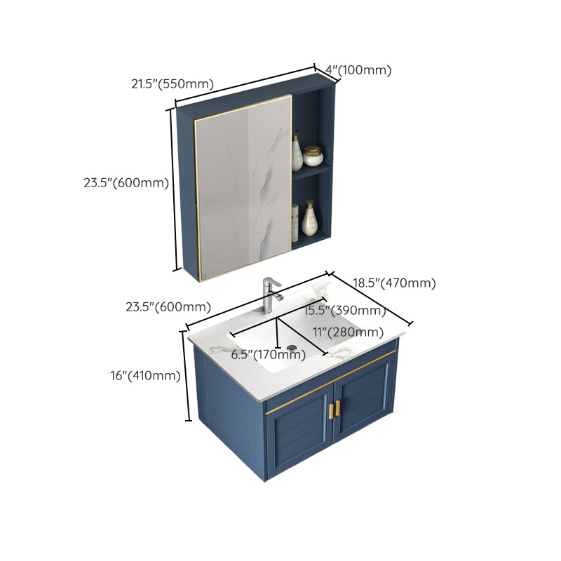 Bathroom Vanity Set Ceramic Sink Drawer Mirror Vanity with Faucet Clearhalo 'Bathroom Remodel & Bathroom Fixtures' 'Bathroom Vanities' 'bathroom_vanities' 'Home Improvement' 'home_improvement' 'home_improvement_bathroom_vanities' 7032099