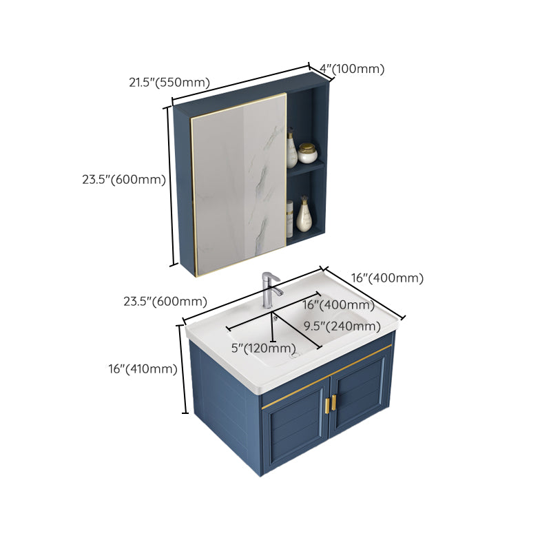 Bathroom Vanity Set Ceramic Sink Drawer Mirror Vanity with Faucet Clearhalo 'Bathroom Remodel & Bathroom Fixtures' 'Bathroom Vanities' 'bathroom_vanities' 'Home Improvement' 'home_improvement' 'home_improvement_bathroom_vanities' 7032100