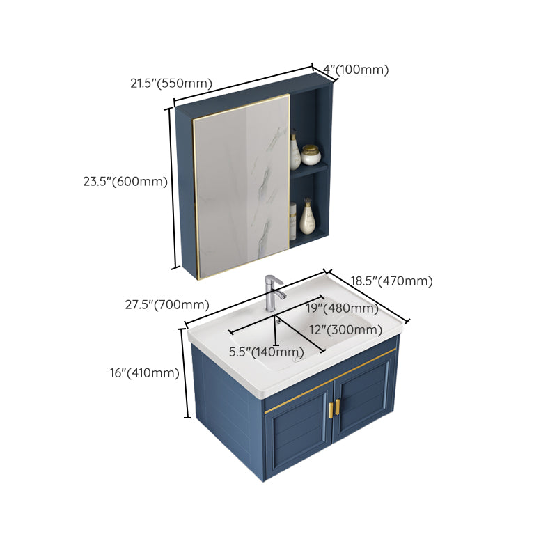 Bathroom Vanity Set Ceramic Sink Drawer Mirror Vanity with Faucet Clearhalo 'Bathroom Remodel & Bathroom Fixtures' 'Bathroom Vanities' 'bathroom_vanities' 'Home Improvement' 'home_improvement' 'home_improvement_bathroom_vanities' 7032102