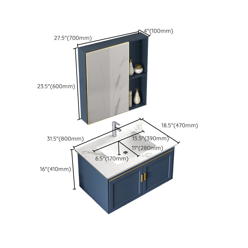 Bathroom Vanity Set Ceramic Sink Drawer Mirror Vanity with Faucet Clearhalo 'Bathroom Remodel & Bathroom Fixtures' 'Bathroom Vanities' 'bathroom_vanities' 'Home Improvement' 'home_improvement' 'home_improvement_bathroom_vanities' 7032103