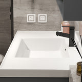 Grey Bath Vanity Wood Frame Mirror Single Sink Wall-Mounted Bath Vanity with 2 Drawers Clearhalo 'Bathroom Remodel & Bathroom Fixtures' 'Bathroom Vanities' 'bathroom_vanities' 'Home Improvement' 'home_improvement' 'home_improvement_bathroom_vanities' 7032127