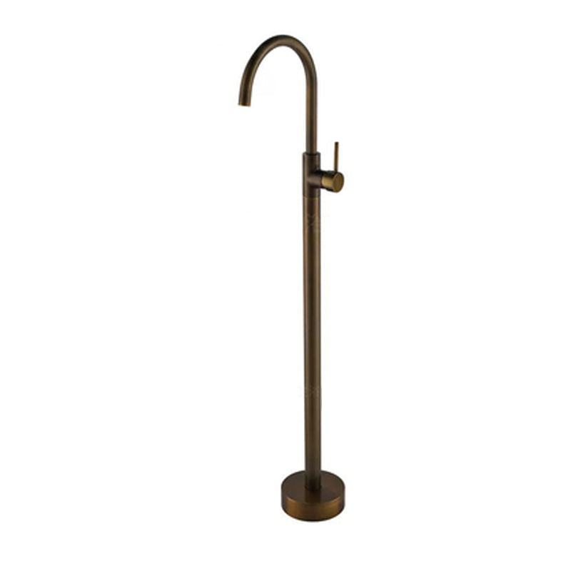 Floor Mounted Metal Freestanding Tub Filler One Handle Freestanding Tub Filler Trim Bronze Clearhalo 'Bathroom Remodel & Bathroom Fixtures' 'Bathtub Faucets' 'bathtub_faucets' 'Home Improvement' 'home_improvement' 'home_improvement_bathtub_faucets' 7032310