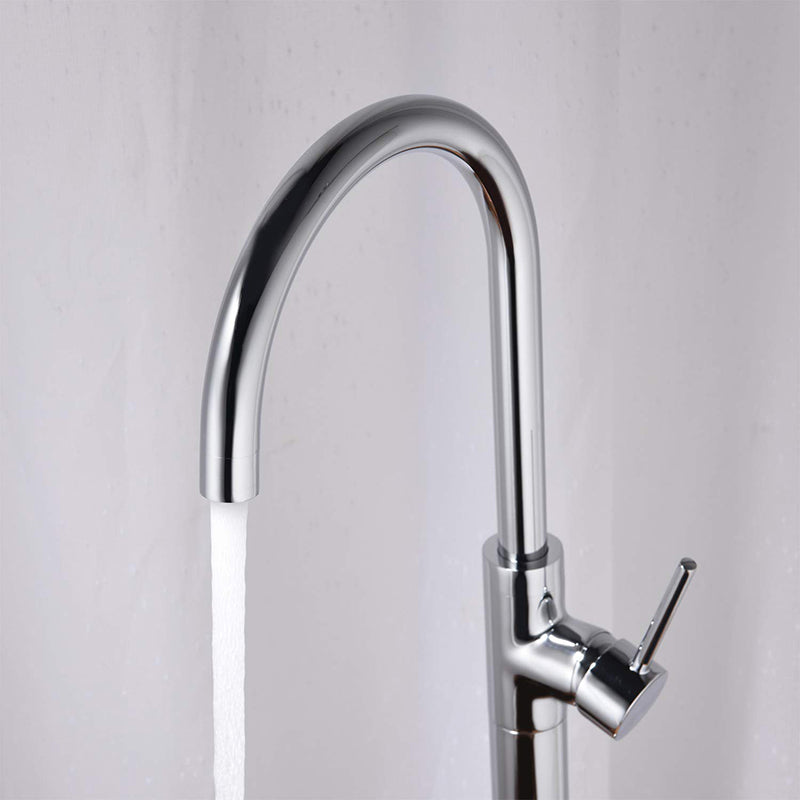 Floor Mounted Metal Freestanding Tub Filler One Handle Freestanding Tub Filler Trim Clearhalo 'Bathroom Remodel & Bathroom Fixtures' 'Bathtub Faucets' 'bathtub_faucets' 'Home Improvement' 'home_improvement' 'home_improvement_bathtub_faucets' 7032315