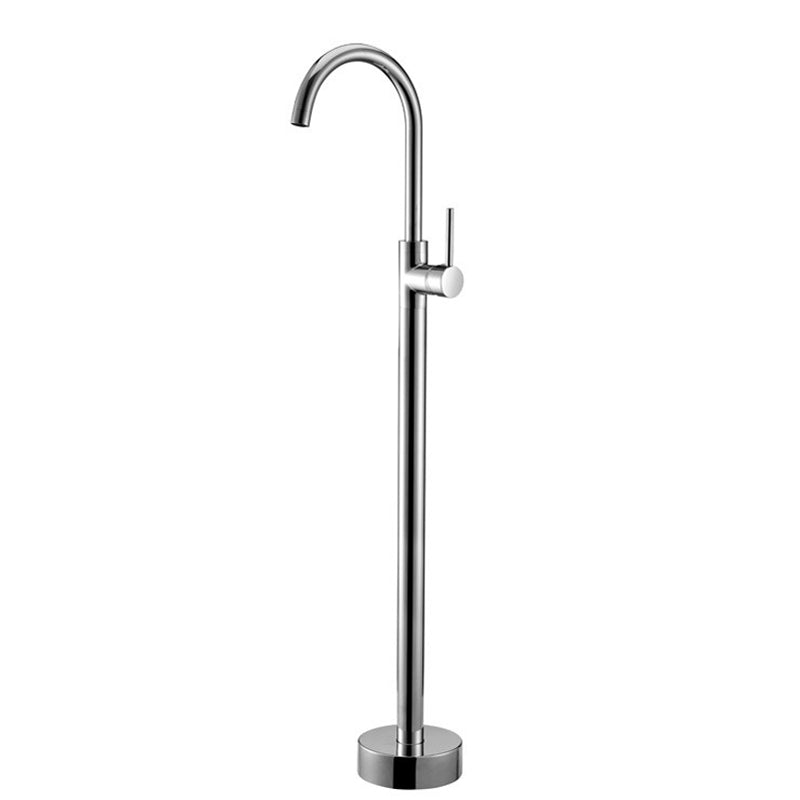 Floor Mounted Metal Freestanding Tub Filler One Handle Freestanding Tub Filler Trim Clearhalo 'Bathroom Remodel & Bathroom Fixtures' 'Bathtub Faucets' 'bathtub_faucets' 'Home Improvement' 'home_improvement' 'home_improvement_bathtub_faucets' 7032317