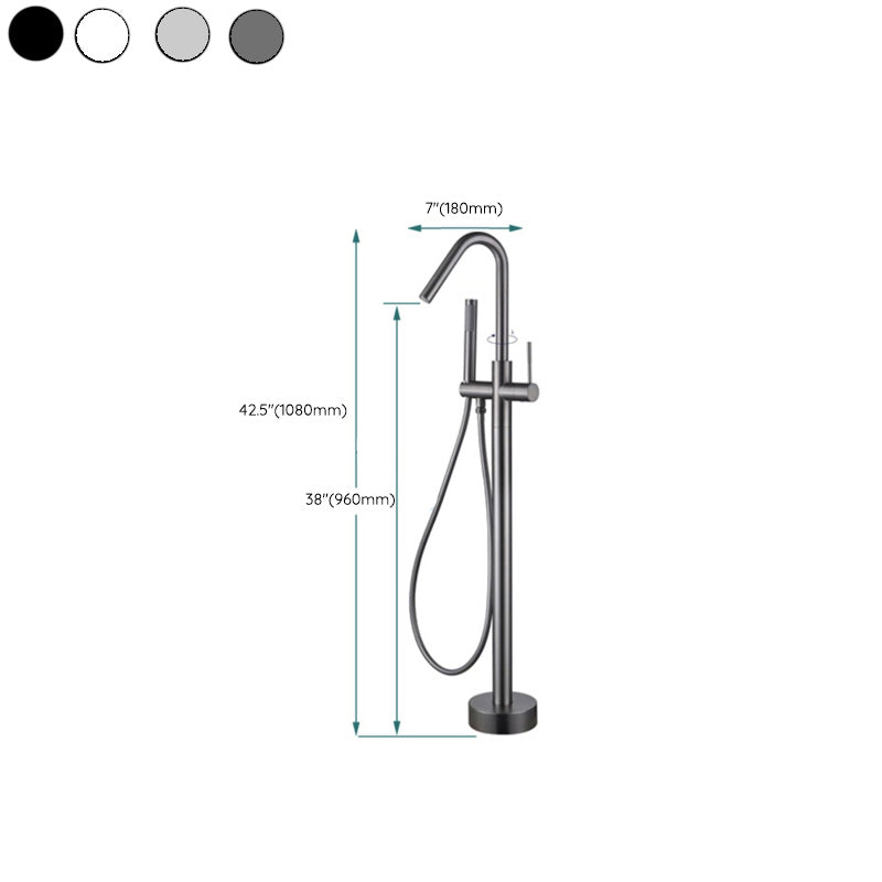 Floor Mounted Metal Freestanding Tub Filler Elbow Freestanding Bathtub Faucet Clearhalo 'Bathroom Remodel & Bathroom Fixtures' 'Bathtub Faucets' 'bathtub_faucets' 'Home Improvement' 'home_improvement' 'home_improvement_bathtub_faucets' 7032369