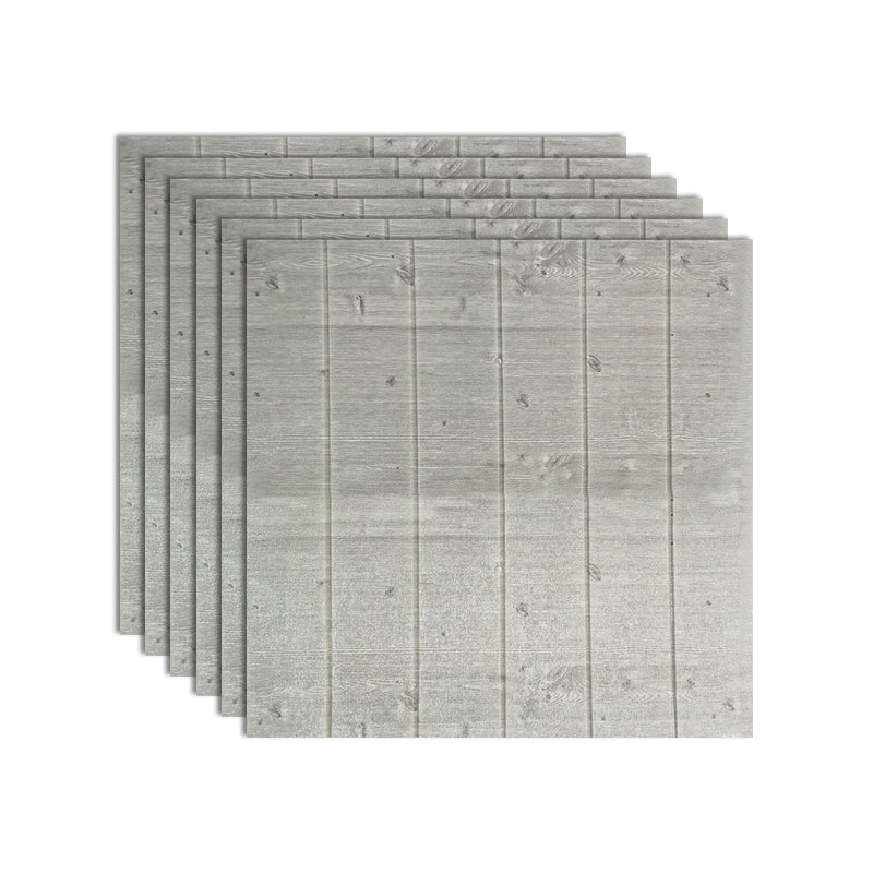 Modern Tin Backsplash Paneling Smooth Wall Ceiling Wood Board Set of 6 Light Gray Clearhalo 'Flooring 'Home Improvement' 'home_improvement' 'home_improvement_wall_paneling' 'Wall Paneling' 'wall_paneling' 'Walls & Ceilings' Walls and Ceiling' 7032663