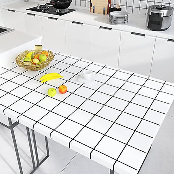 White Peel & Stick Tile Plastic Grid Wallpaper for Kitchen and Bathroom Backsplash Clearhalo 'Flooring 'Home Improvement' 'home_improvement' 'home_improvement_peel_stick_blacksplash' 'Peel & Stick Backsplash Tile' 'peel_stick_blacksplash' 'Walls & Ceilings' Walls and Ceiling' 7032905