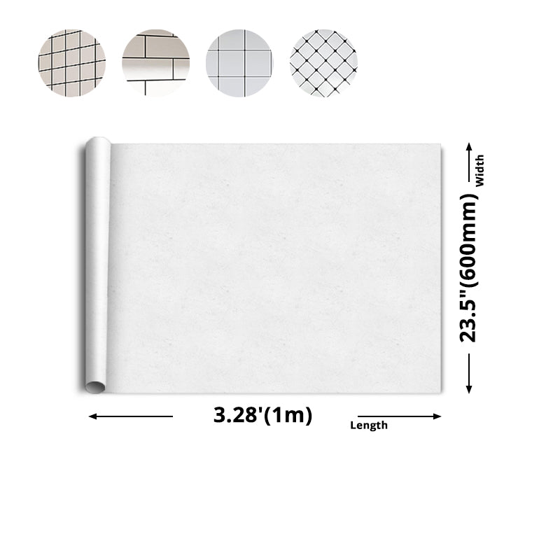 White Peel & Stick Tile Plastic Grid Wallpaper for Kitchen and Bathroom Backsplash Clearhalo 'Flooring 'Home Improvement' 'home_improvement' 'home_improvement_peel_stick_blacksplash' 'Peel & Stick Backsplash Tile' 'peel_stick_blacksplash' 'Walls & Ceilings' Walls and Ceiling' 7032907