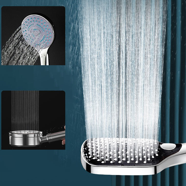 Contemporary Handheld Supercharged Shower Head Square Spray Head Clearhalo 'Bathroom Remodel & Bathroom Fixtures' 'Home Improvement' 'home_improvement' 'home_improvement_shower_heads' 'Shower Heads' 'shower_heads' 'Showers & Bathtubs Plumbing' 'Showers & Bathtubs' 7033075