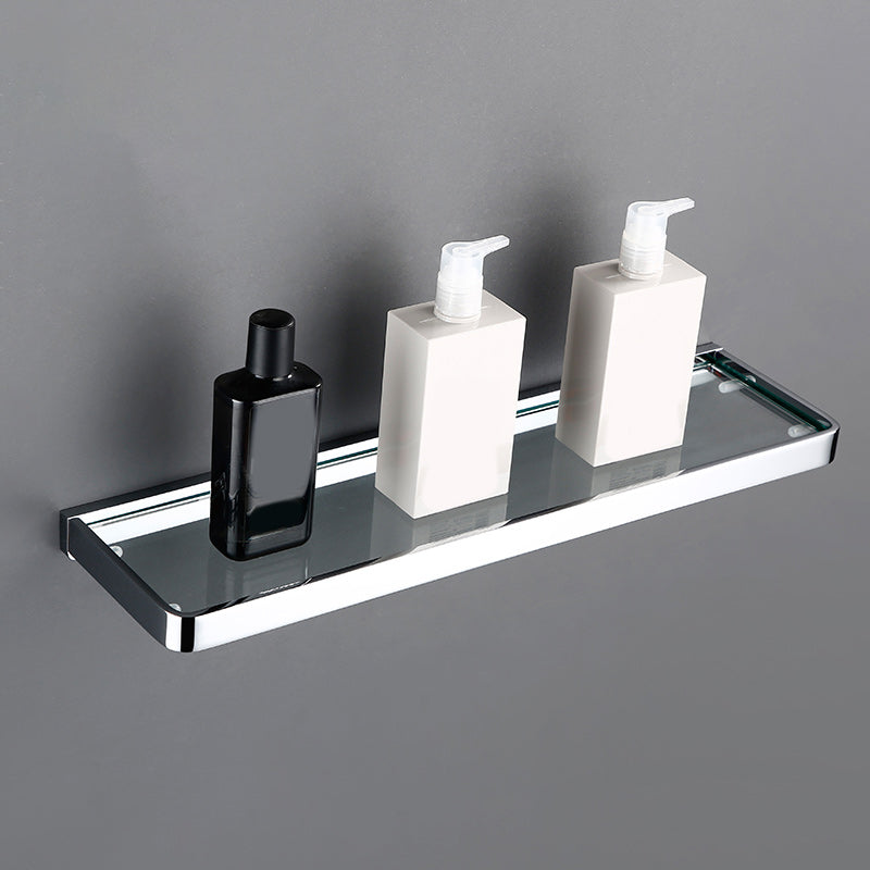 5-Piece Bathroom Hardware Set Modern Polished Chrome Bathroom Set Bath Shelf (20"L ) Clearhalo 'Bathroom Hardware Sets' 'Bathroom Hardware' 'Bathroom Remodel & Bathroom Fixtures' 'bathroom_hardware_sets' 'Home Improvement' 'home_improvement' 'home_improvement_bathroom_hardware_sets' 7033612