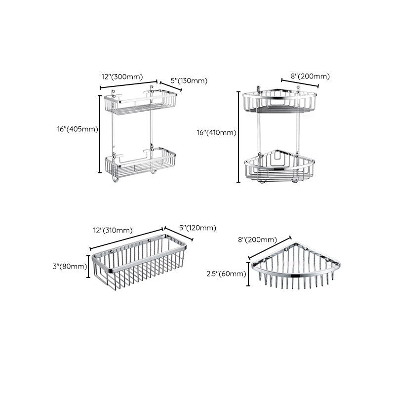 5-Piece Bathroom Hardware Set Modern Polished Chrome Bathroom Set Clearhalo 'Bathroom Hardware Sets' 'Bathroom Hardware' 'Bathroom Remodel & Bathroom Fixtures' 'bathroom_hardware_sets' 'Home Improvement' 'home_improvement' 'home_improvement_bathroom_hardware_sets' 7033631