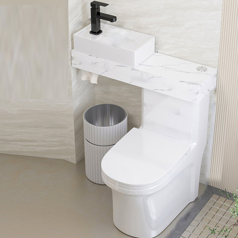 Contemporary Ceramic Flush Toilet Floor Mounted White Urine Toilet with Seat for Washroom Cold/Hot Water Dispensor ( Left) Clearhalo 'Bathroom Remodel & Bathroom Fixtures' 'Home Improvement' 'home_improvement' 'home_improvement_toilets' 'Toilets & Bidets' 'Toilets' 7033740