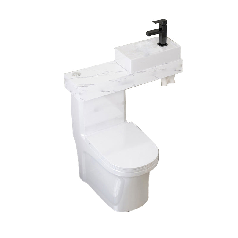 Contemporary Ceramic Flush Toilet Floor Mounted White Urine Toilet with Seat for Washroom Clearhalo 'Bathroom Remodel & Bathroom Fixtures' 'Home Improvement' 'home_improvement' 'home_improvement_toilets' 'Toilets & Bidets' 'Toilets' 7033744