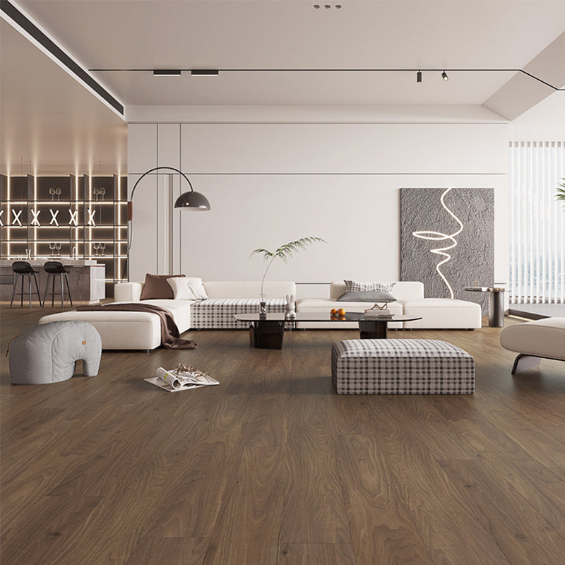 Pine Wood Laminate Rectangular Click Lock Scratch Resistant Indoor Modern Laminate Floor Dark Wood Clearhalo 'Flooring 'Home Improvement' 'home_improvement' 'home_improvement_laminate_flooring' 'Laminate Flooring' 'laminate_flooring' Walls and Ceiling' 7034159