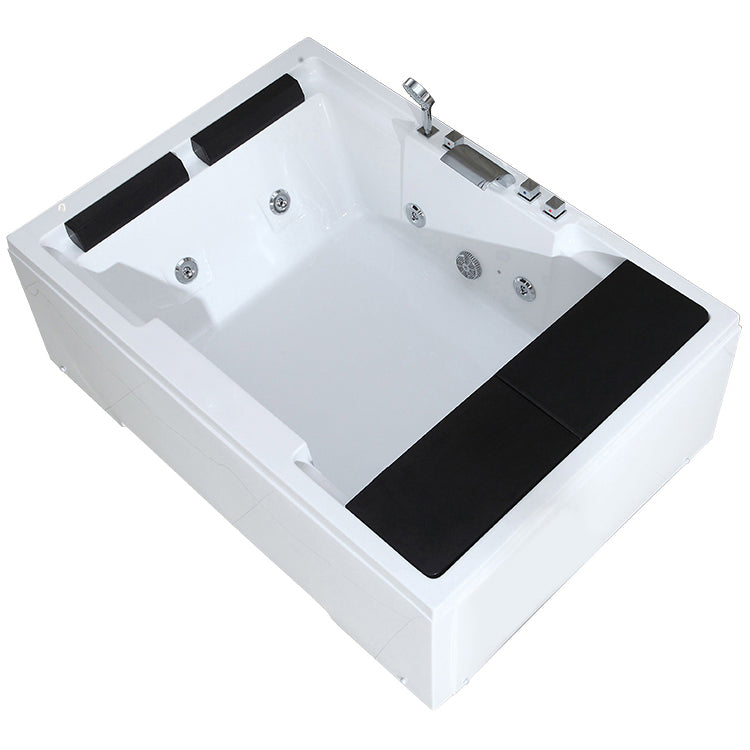 Freestanding Bath Acrylic Soaking White Rectangular Modern Bathtub Massage Clearhalo 'Bathroom Remodel & Bathroom Fixtures' 'Bathtubs' 'Home Improvement' 'home_improvement' 'home_improvement_bathtubs' 'Showers & Bathtubs' 7034255