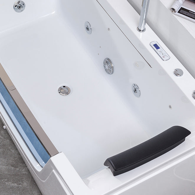 Stand Alone White Bathtub Acrylic Rectangular Modern Center Bath Clearhalo 'Bathroom Remodel & Bathroom Fixtures' 'Bathtubs' 'Home Improvement' 'home_improvement' 'home_improvement_bathtubs' 'Showers & Bathtubs' 7034336