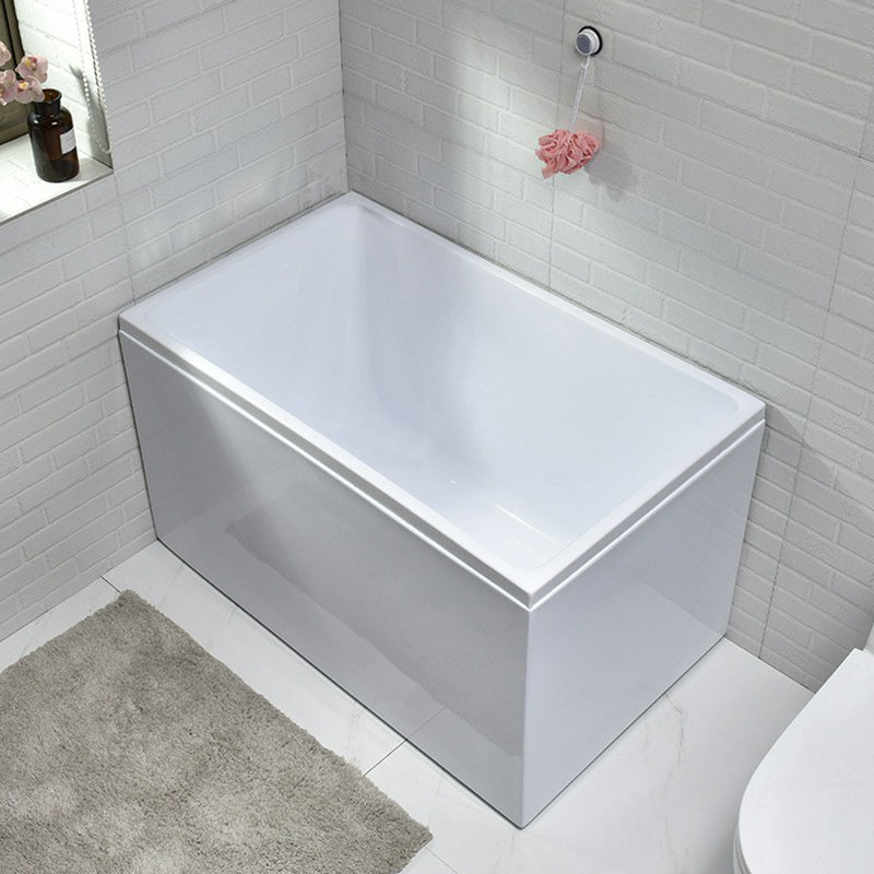 Acrylic Rectangular Bath Soaking Back to Wall Tub , 25.2-inch Tall Left Tub Clearhalo 'Bathroom Remodel & Bathroom Fixtures' 'Bathtubs' 'Home Improvement' 'home_improvement' 'home_improvement_bathtubs' 'Showers & Bathtubs' 7034344