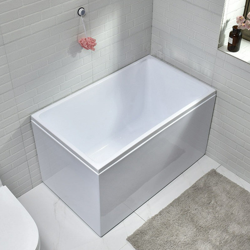 Acrylic Rectangular Bath Soaking Back to Wall Tub , 25.2-inch Tall Right Tub Clearhalo 'Bathroom Remodel & Bathroom Fixtures' 'Bathtubs' 'Home Improvement' 'home_improvement' 'home_improvement_bathtubs' 'Showers & Bathtubs' 7034347