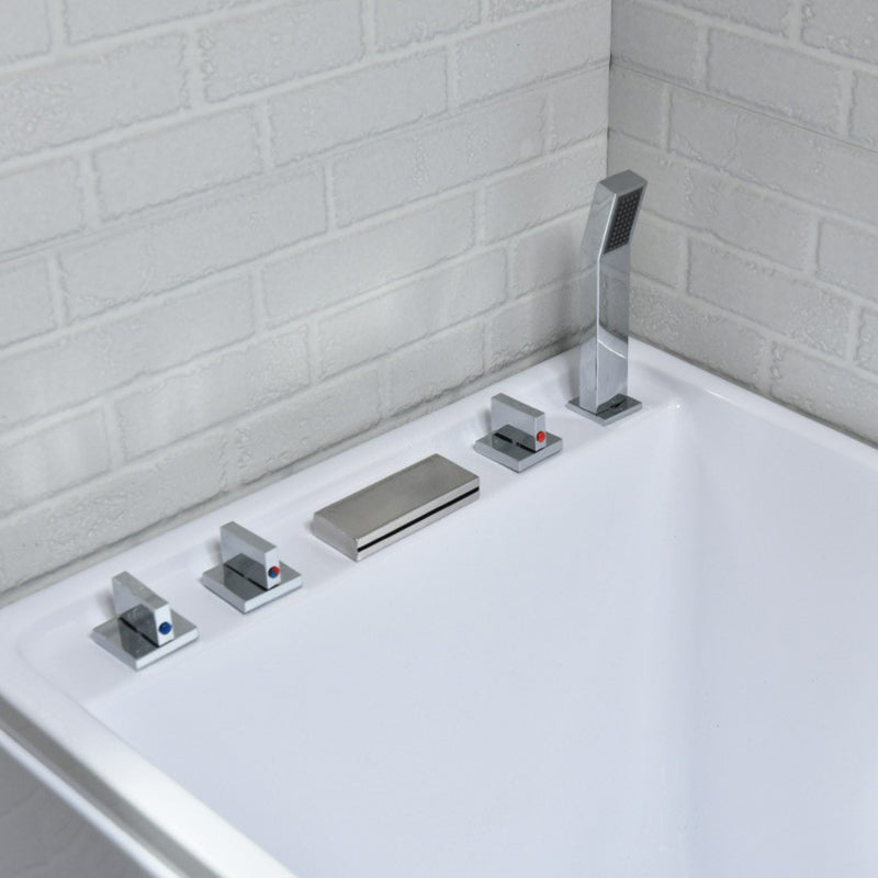 Acrylic Rectangular Bath Soaking Back to Wall Tub , 25.2-inch Tall Clearhalo 'Bathroom Remodel & Bathroom Fixtures' 'Bathtubs' 'Home Improvement' 'home_improvement' 'home_improvement_bathtubs' 'Showers & Bathtubs' 7034350
