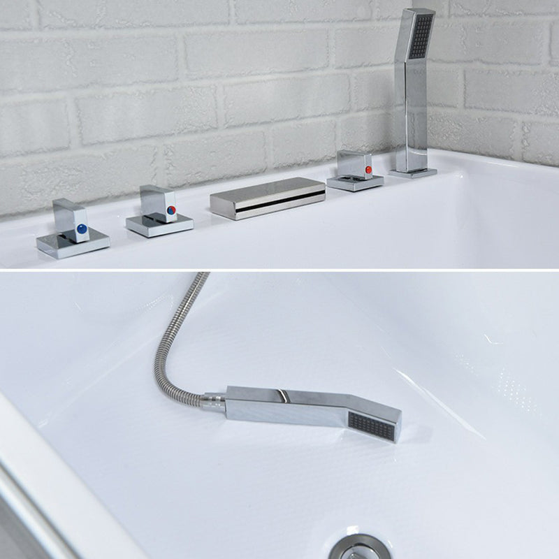 Acrylic Rectangular Bath Soaking Back to Wall Tub , 25.2-inch Tall Clearhalo 'Bathroom Remodel & Bathroom Fixtures' 'Bathtubs' 'Home Improvement' 'home_improvement' 'home_improvement_bathtubs' 'Showers & Bathtubs' 7034352