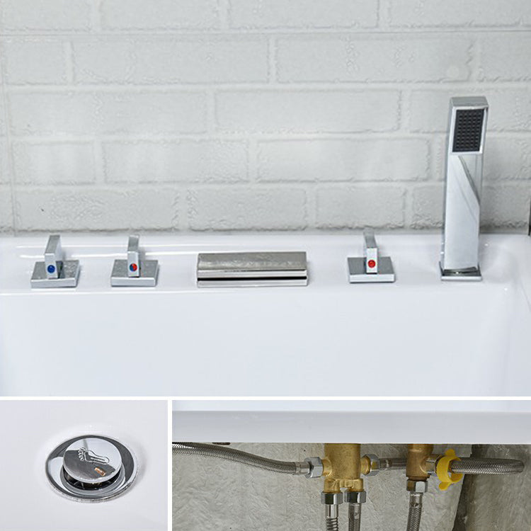Acrylic Rectangular Bath Soaking Back to Wall Tub , 25.2-inch Tall Clearhalo 'Bathroom Remodel & Bathroom Fixtures' 'Bathtubs' 'Home Improvement' 'home_improvement' 'home_improvement_bathtubs' 'Showers & Bathtubs' 7034353