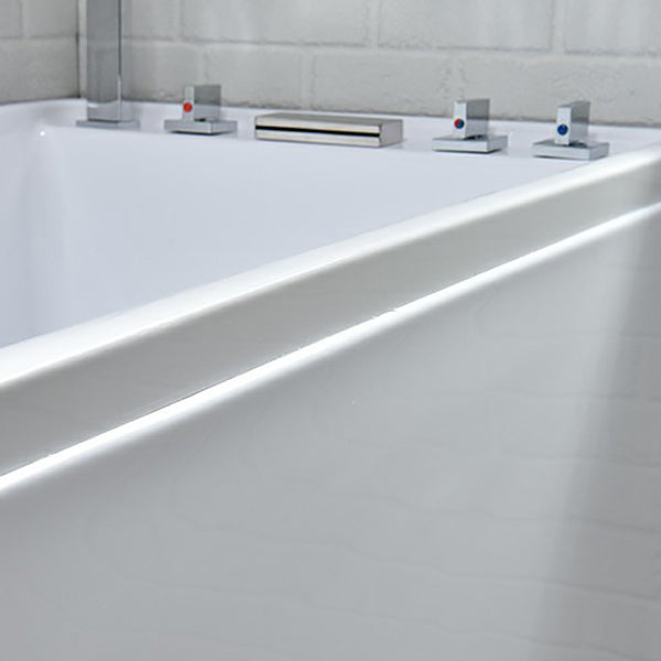Acrylic Rectangular Bath Soaking Back to Wall Tub , 25.2-inch Tall Clearhalo 'Bathroom Remodel & Bathroom Fixtures' 'Bathtubs' 'Home Improvement' 'home_improvement' 'home_improvement_bathtubs' 'Showers & Bathtubs' 7034354